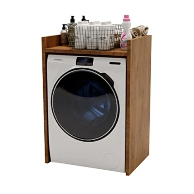 Afbeelding van MRBLS wasmachinekast, bovenbouwkast voor wasmachine, droger, wasdroger, badkamermeubel, vele kleuren, 66 x 97 48 cm (retro)