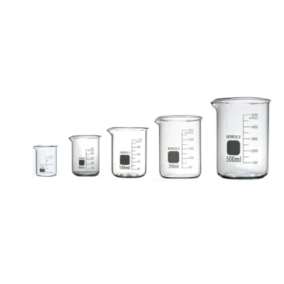 Afbeelding van Rocwing 25+50+100+250+500ml Boro 3.3 Glas Gegradeerde Maatbeker voor Lab of Keuken 5 in een Pack
