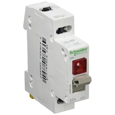 Afbeelding van Schneider electric ii lastschakelaar 2 polig 32a met signaallamp inbouwschakelaar modulair uitschakelaar controlelamp a9s61232