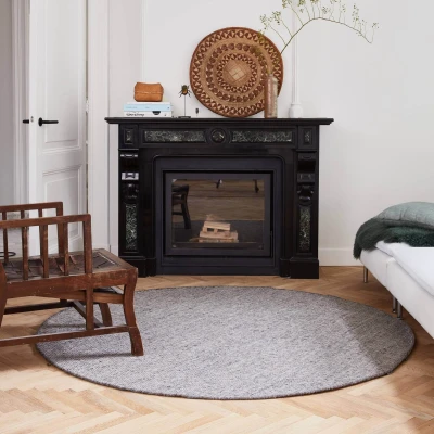 Afbeelding van EVA Interior Rond vloerkleed wollen Antraciet Cobble Stone 200 Ã ̃