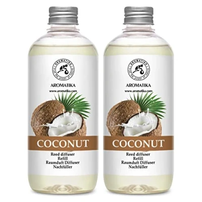 Afbeelding van geurverspreider navulling kokosnoot 2x500ml navulset voor rietverspreider kamer begeuring lucht kokosgeur
