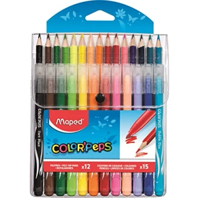 Afbeelding van Maped ColorPeps combo pack 12 viltstiften + 15 kleurpotloden