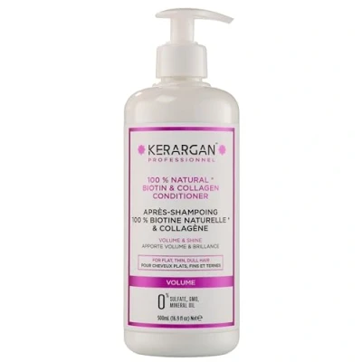 Afbeelding van Kerargan Volumiserende Conditioner met Biotine &amp; Collageen Voor Plat, Fijn, Dof Haar Hydraterend, Versterkend Zonder Sulfaat, GMO, Minerale Olie 500ml