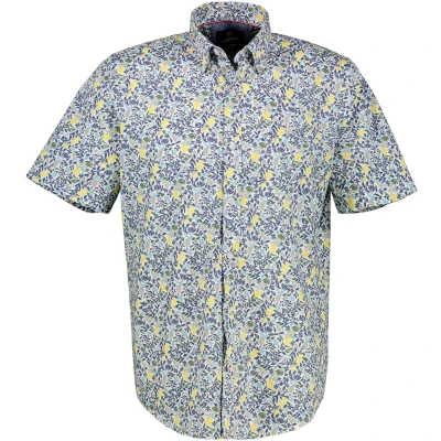 Afbeelding van LERROS Overhemd Bloemenprint Wit dessin 3XL