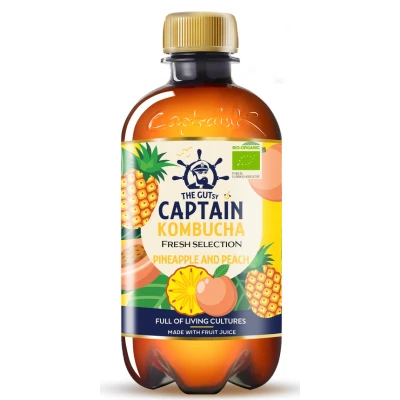 Afbeelding van The GUTsy Captain Kombucha Pineapple and Peach 400ML