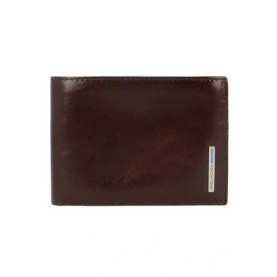 Afbeelding van Piquadro Blue Square Men&#039;s Wallet With Flip Up ID/Coin Pocket Mahogany