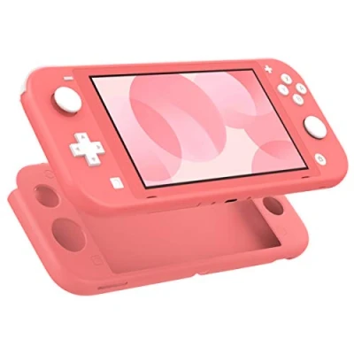 Afbeelding van MoKo Protective Case Compatible with Switch Lite, Soft Silicone Cover Rubber Anti Scratch Shockproof Shell Accessories for Lite Console and Controller, Coral Pink