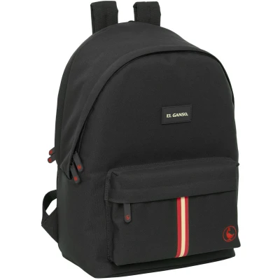 Afbeelding van Schoolrugzak el ganso +usb basics Zwart 31 x 44 18 cm