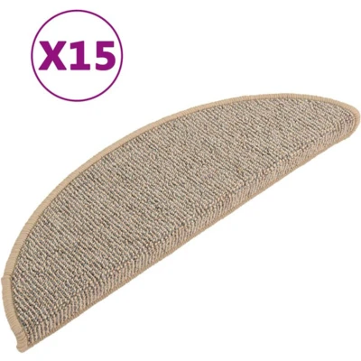 Afbeelding van vidaXL Trapmatten 15 st 56x17x3 cm bruin