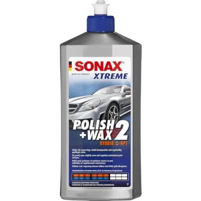 Afbeelding van SONAX XTREME Polish + Wax 2 Hybrid NPT (500 ml) zachte poetsmiddel met medium effect voor regelmatig verzorgde verven Item nr. 02072000 810