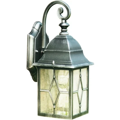 Afbeelding van Klassieke muurlamp Genoa Down zwart zilver 1642