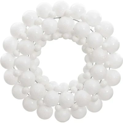 Afbeelding van Kerstkrans 45 cm polystyreen wit