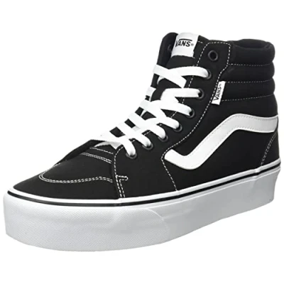 Afbeelding van Vans Filmore Hi Sneaker voor dames, Canvas Zwart Wit, 38 EU