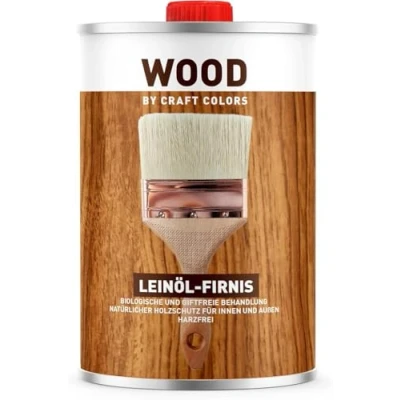 Afbeelding van Lijnolievernis lijnolie voor hout natuurlijke houtbescherming oppervlaktebescherming binnen en buiten houtolie 1 l