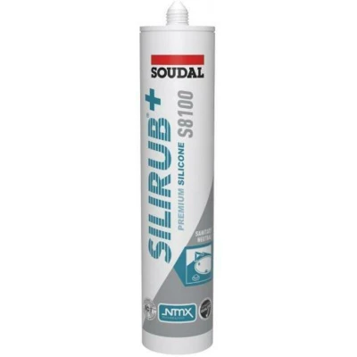 Afbeelding van Soudal Silirub+ S8100 Neutraal Sanitairkit Transparant Donkergrijs 300 ml 156255