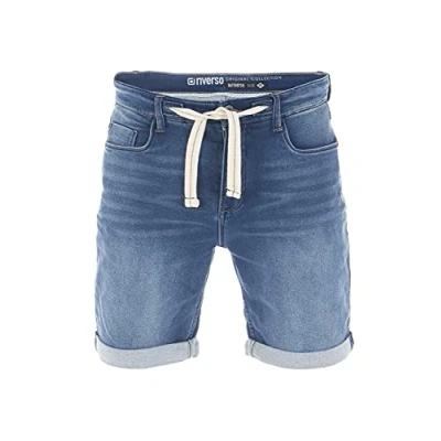 Afbeelding van riverso RIVPaul Korte herenjeans, shorts, zomer, bermuda, stretch, denim, sweatbroek, katoen, grijs, blauw, zwart, W30, W31, W32, W33, W34, W36, W38, W40, W42, Middle Blue Denim (M48), 40
