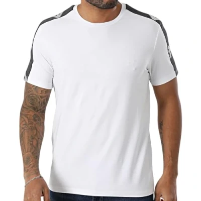 Afbeelding van EMPORIO ARMANI Man Getextureerde Logoband S/Mouw T Shirt Wit XL, Wit, XL