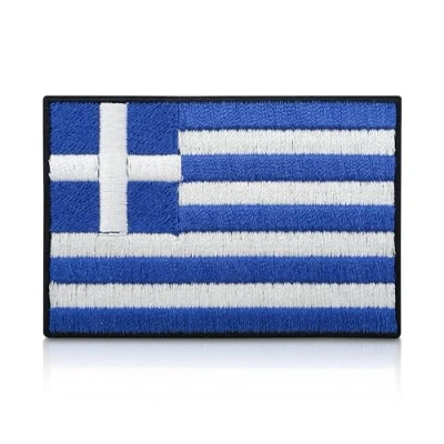 Afbeelding van Finally Home Griekenland vlag patch om op te strijken 7,5 x 5 cm Griekse patches, Greek strijkplaatje, opstrijkbaar,