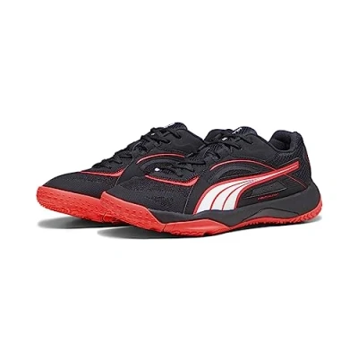 Afbeelding van Puma Solarstrike II Trainingsschoen, Heren, Maat: 45, Black/fire orchid/white Textiel/ synthetisch