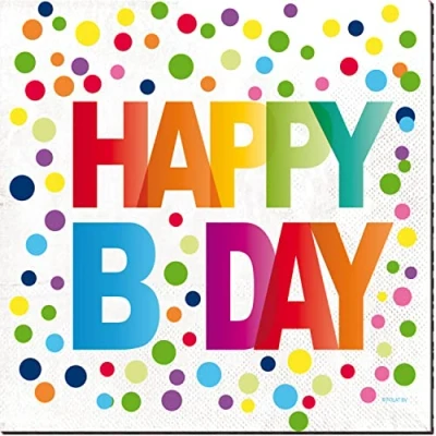 Afbeelding van Folat servetten Happy Birthday 33 x cm 20 stuks