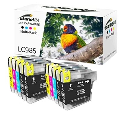 Afbeelding van Starlet24 LC985 Inktcartridges, compatibel met Brother LC 985 39 975 voor DCP J125, J 140W, J315W, J515W, MFC J220, J265W(4 zwart, 2 cyaan, magenta, geel)
