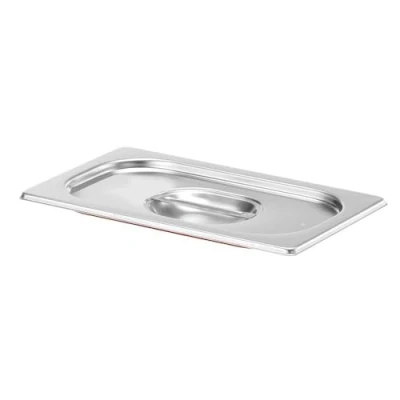 Afbeelding van Hendi Gastronormdeksel met siliconenrand, RVS, GN1/4, 16,2(b)x26,5(d)x1(h)cm, 802649