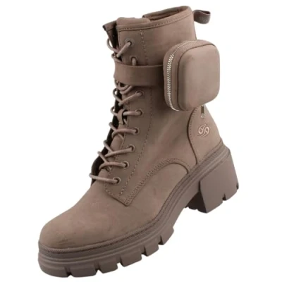 Afbeelding van Dockers by Gerli Veterboots met tasje Laars taupe EU39 polyurethaan Rock wear