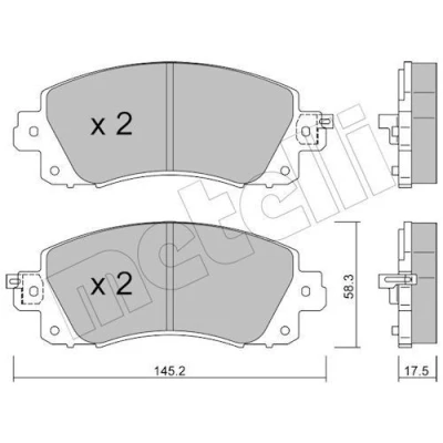 Afbeelding van METELLI 22 1161 0 Remblokkenset Met akoestische slijtagewaarschuwing SUBARU: XV II