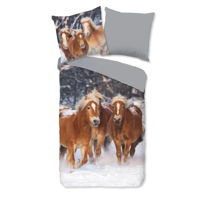 Afbeelding van good morning Kinderovertrekset Happy Horses (2 delig)