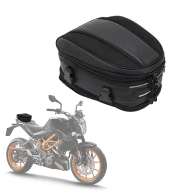 Afbeelding van JFG Racing Achtertas voor de motorfiets, waterdicht, van PU leer, bagagetas, zadeltas, multifunctionele tas, sportrugzak, 15 liter