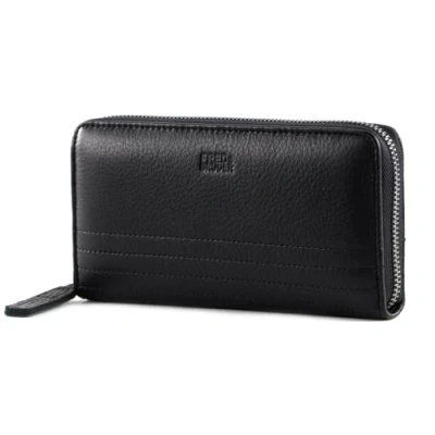 Afbeelding van FREDsBRUDER Leren Portemonnee Stines Wallet Black Zwart