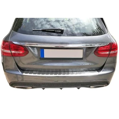 Afbeelding van Bumperbescherming roestvrij staal mat compatibel met Mercedes C Klasse S205 T model vanaf 2014 premium kwaliteit van RECAMBO