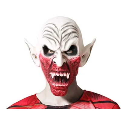 Afbeelding van Halloween eng verkleed masker Ork/Zombie/Fantasy wit/bloed volwassenen Latex Verkleedmaskers