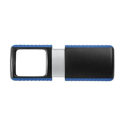 Afbeelding van Wedo 271741503 vergrootglas voor buiten, rechthoekig (met ledverlichting inclusief batterij), zwart/blauw, 5 x 1,5 12 cm