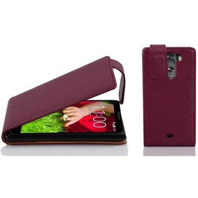 Afbeelding van Cadorabo Hoesje geschikt voor LG G2 MINI in BORDEAUX PAARS Beschermhoes flip design Case Cover van getextureerd imitatieleer