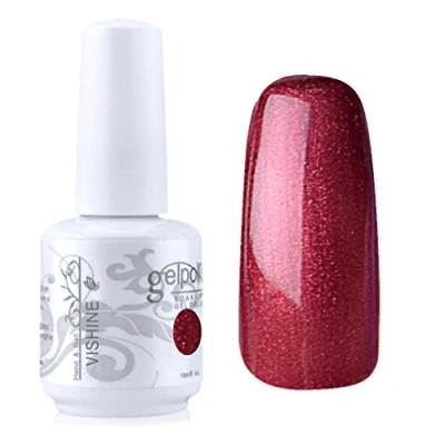 Afbeelding van Vishine Soak Off nagellak, semi permanent, UV, LED, nail art, manicure, basislak, parelrood (1523)