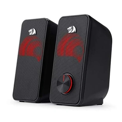 Afbeelding van Redragon Stentor 2.0 stereo luidspreker (GS500) 2 x 5 W voor computer met rode achtergrondverlichting, stroomvoorziening via USB &amp; 3,5 mm jack