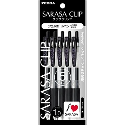 Afbeelding van ZEBRA Sarasa Clip 1.0mm Zwart P JJE15 BK5 (5 Pen Pack)