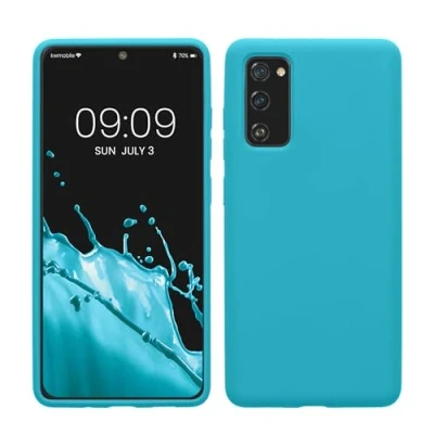 Afbeelding van kwmobile telefoonhoesje geschikt voor Samsung Galaxy S20 FE Hoesje met siliconen coating Smartphone case in ijsblauw