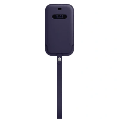 Afbeelding van Origineel Apple iPhone 12 Mini MagSafe Hoesje Echt leder Insteekhoesje/KoordMagSafe Donkerblauw Telefoonhoesje