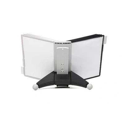 Afbeelding van Durable 563222 Sherpa Tafeldisplay systeem met 10 displaypanelen, 1 stuk, zwart/rood