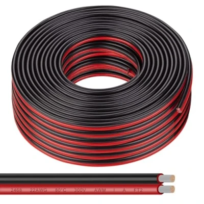 Afbeelding van ADNEWX® 20m 2 Pin 22AWG Rood en Zwart Draad PVC LED Verlengkabel 12V Kabel komt vaak voor bij verlichting/LED strip elektronische bedrading