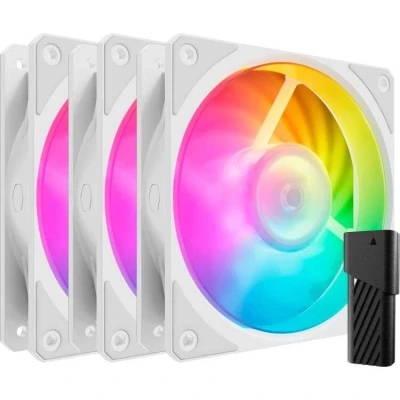 Afbeelding van CoolerMaster Mobius 120P ARGB White 3 Pack Fan Kit