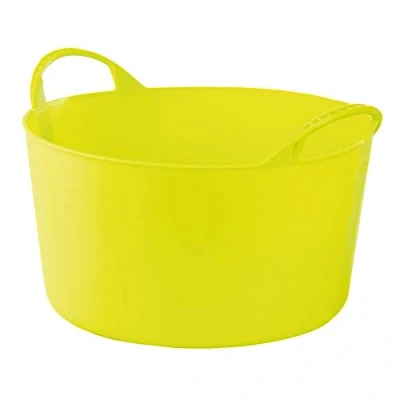 Afbeelding van RED HOG Container Emmermand Flexible Flexi Multifunctioneel, voor Huis, Stal, Tuin, Garage, Dierenvoeding, Mengen, Opslag, Dragen, Water geven, Wassen, Sterkte 120 kg, 35x23x30cm 14L Wit