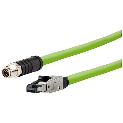 Afbeelding van Metz Connect 142M6X18050 M12 Netwerkkabel, patchkabel CAT 6A SF/UTP 5.00 m Groen PUR mantel, Zuurbestendig, Ozonbestendig, UV bestendig, Geschikt voor
