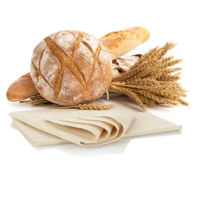 Afbeelding van Robin Goods® 2x linnen doek voor het bakken van brood Deegdoek gemaakt 100% natuurlijk Bakkerslinnen bereiden deeg en (75x45cm 2 stuks)