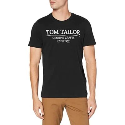 Afbeelding van TOM Tailor WITH Print Tshirt print, Heren, Maat: XXL, Black