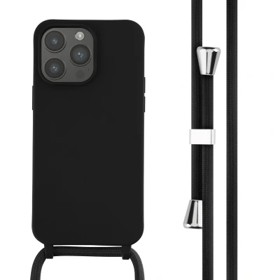 Afbeelding van Apple iPhone 14 Pro Max Hoesje Siliconen en TPU (zacht) iMoshion Softcase/Koordhoesje/Backcover Zwart Telefoonhoesje