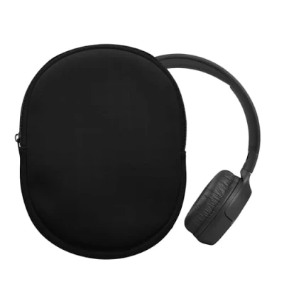 Afbeelding van kwmobile hoes geschikt voor JBL Tune 600 / 500BT 510BT 450 21,5 x 16 cm Beschermhoes headset in zwart Van neopreen