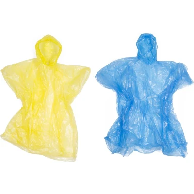 Afbeelding van Benson Wegwerp Poncho Transparant 25 stuks Geel &amp; Blauw